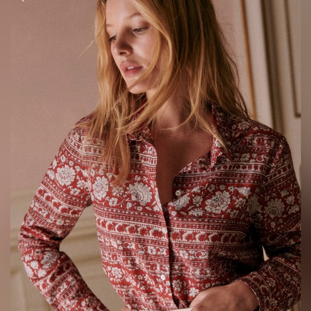 Sézane Pierro blouse — Sara Red